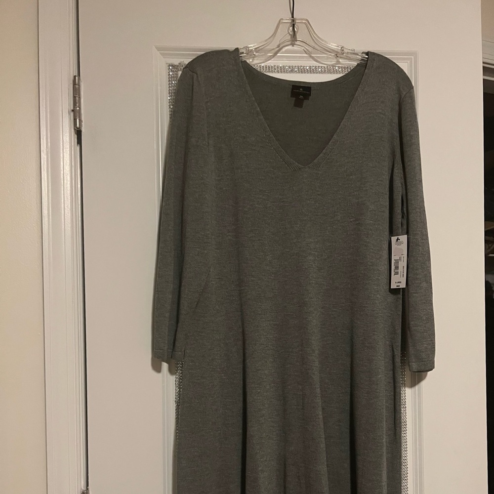 Gray sweater dress